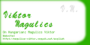 viktor magulics business card
